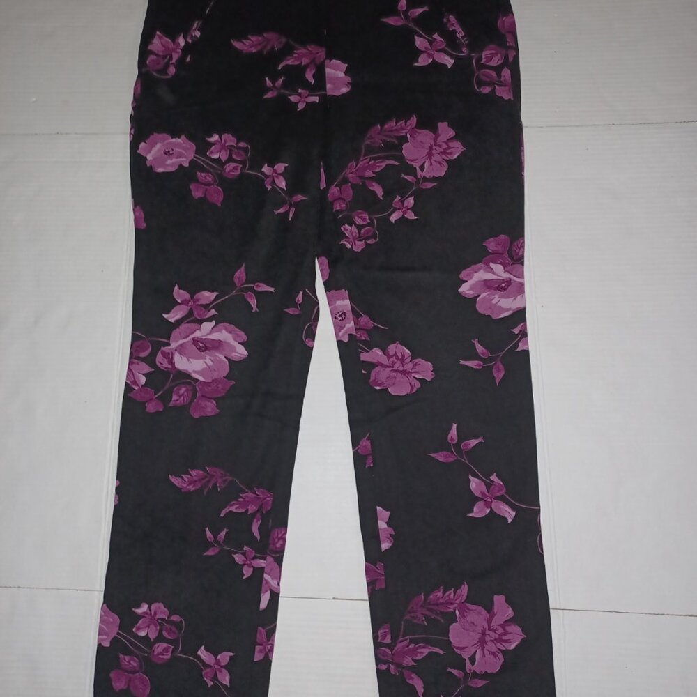 CHICO'S JULIET FLORAL PULL ON PANTS SIZE 1.5T/US 10T
